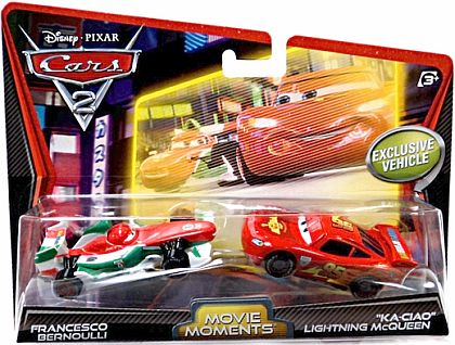 FRANCESCO BERNOULLI & "KA-CIAO" LIGHTNING McQUEEN • 2-Pack • CARS 2 • #W6779