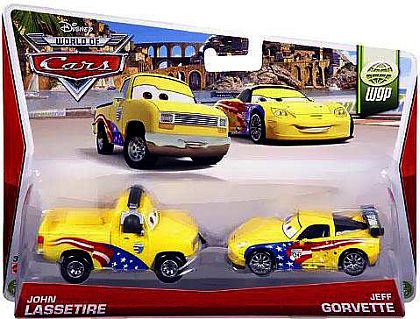 JEFF GORVETTE #24 & JOHN LASSETIRE • World Of CARS 2-Pack • Disney/PIXAR CARS 2 • #BDW85