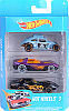 Hot Wheels 3-Pack • VW Beetle-Yur So Fast, COPCO Corvette • Black with Flames • #K5904-JA10