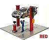 2-Post Car Lift with Accessories • Red • #AD-38375MJ • www.corvette-plus.ch