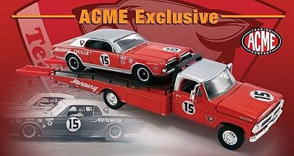 Ford F-350 Ramptruck with 1967 Trans-Am Mercury Cougar #15 • ACME exclusive • #GL51343 • www.corvette-plus.ch