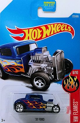 1932 Ford • 3-Window Coupe • Blue with Flames • #HW-DVB76