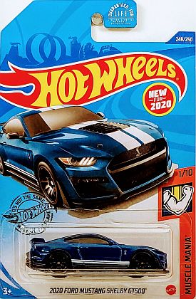 2020 Ford Mustang Shelby GT500 • Blue, White stripes • #HW-GHB32 • www.corvette-plus.ch