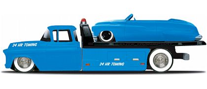 Elite Transport - Chevy Flatbed with Mercury Convertible - Maisto - #15055-13