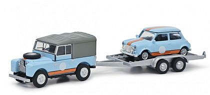 Gulf Land Rover 88 with trailer • Gulf Mini ''British Racing'' • #SCH452659500 • www.corvette-plus.ch