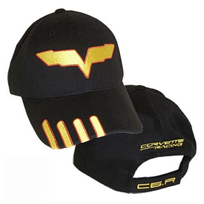 Corvette Racing Embroidered Black Cotton Twill Cap • #841c6r