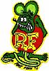 Rat Fink sew-on color patch • #RF202012PATCH • www.corvette-plus.ch