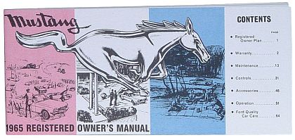 1965 Mustang Owner's Manual • #M1965OM