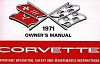 1971 Corvette Owner's Manual • ENGLISH text • #1971OM