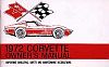 1972 Corvette Owner's Manual • ENGLISH text • #1972OM