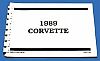 1989 Corvette Owner's Manual • ENGLISH text • #1989OM