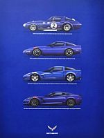 Blue Grand Sport Corvettes Poster • #P2019GSBU • www.corvette-plus.ch