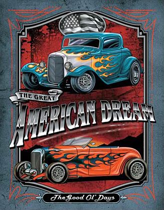 Tin Sign Hot Rod • American Dream Hot Rod • DE#HR1534TS