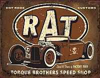 Tin Sign RAT • Hot Rods Customs Torque Brothers Speed Shop • DE#HR1783TS