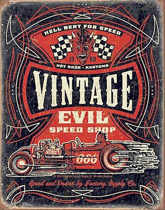 Tin Sign Hot Rod • Evil Speed Shop • DE#HR1972TS