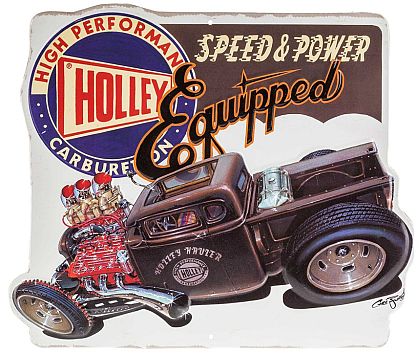 High Performance HOLLEY Carburetors • Embossed Tin Sign • #HR1230261TS