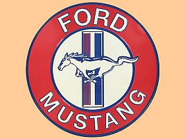 12'' Ford Mustang Embossed Round Tin Sign • #M294603TS