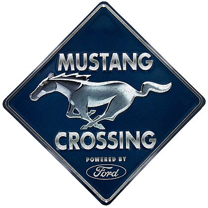 Mustang Crossing Embossed Tin Sign • #M995589TS