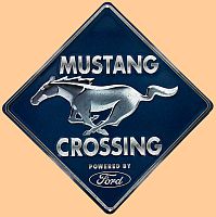 Mustang Crossing Embossed Tin Sign • #M995589TS