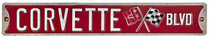 Corvette Blvd Die Cut Tin Sign • Embossed Tin Sign • #VE1117670TS