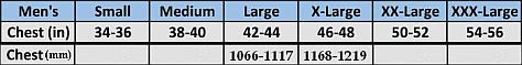 T-shirt Size Chart