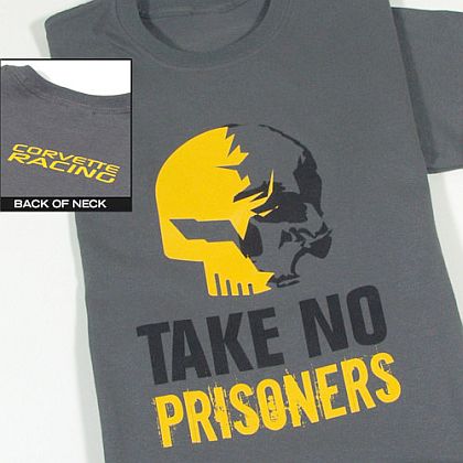 JAKE Take No Prisoners Corvette Racing Tee • Charcoal 100% cotton