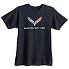 Corvette C7 Crossed Flags Logo Tee • Black • #C7T372