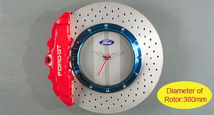 FORD GT brake disc clock • Red caliper & silver disc • #AA40017