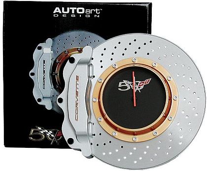 CORVETTE 50th Anniversary brake disc clock • Silver caliper & silver disc • #AA40016